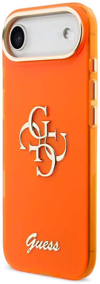 Guess IML 4G Script Metal Logo dėklas skirtas iPhone Air Oranžinis