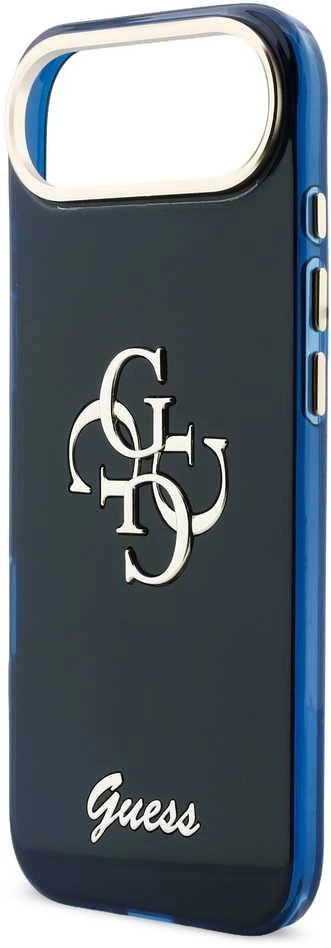 Guess IML 4G Script Metal Logo dėklas skirtas iPhone Air Mėlyna
