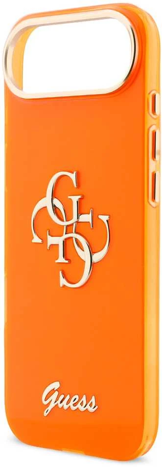 Guess IML 4G Script Metal Logo dėklas skirtas iPhone Air Oranžinis