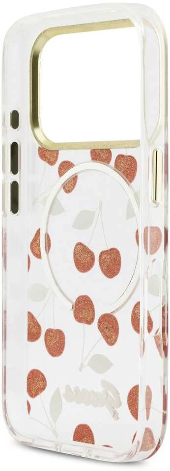 Guess IML Glitter Cherry MagSafe dėklas skirtas iPhone 17 Pro