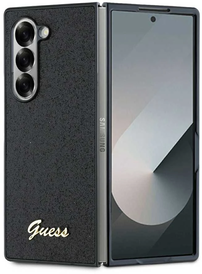 Dėklas Guess GUHCZFD6HGGSHK Z Fold6 F956 juodos spalvos 4G Glitter Script