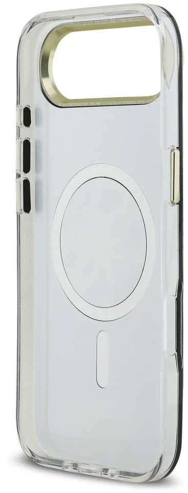Guess PC/TPU Mirror 4G Glitter Logo MagSafe dėklas skirtas Apple iPhone Air Gold