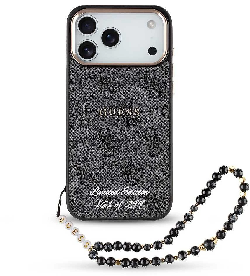 Guess PU 4G MagSafe Strap Limited Edition of 299 dėklas skirtas iPhone 17 Pro Max juodos spalvos