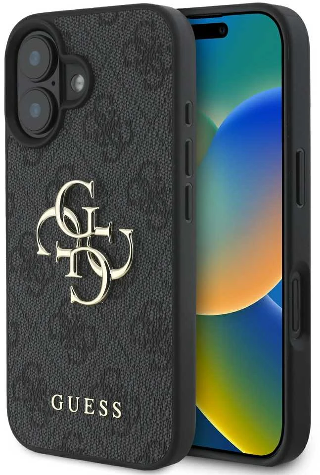 Guess 4G Big Logo Apple iPhone 16 – dėklas telefonui juodos spalvos