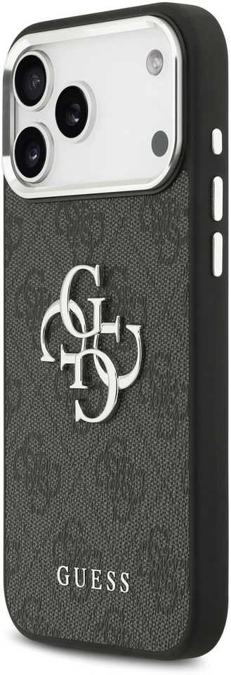 Dėklas GUESS case for IPHONE 17 Pro Max GUHCP17XP4G4SMCK (PU W/ Big 4G Classic Logo) sidabrinis juodas