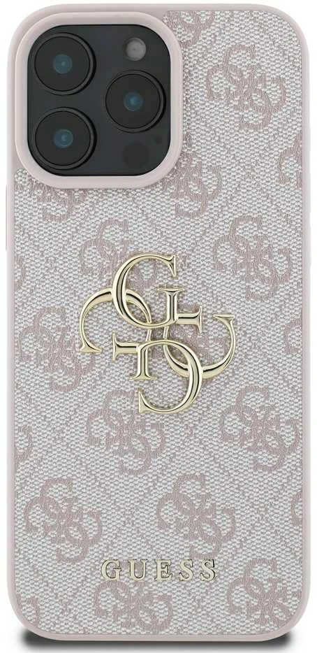 GUESS dėklas skirtas Apple iPhone 16 Pro Max GUHCP16X4GMGPI (4G PU Big Logo) rožinės spalvos