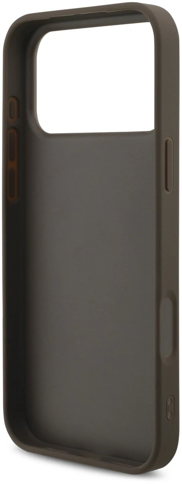 Guess PU 4G metalinis logotipo dėklas, skirtas „iPhone 18 Pro“, rudas