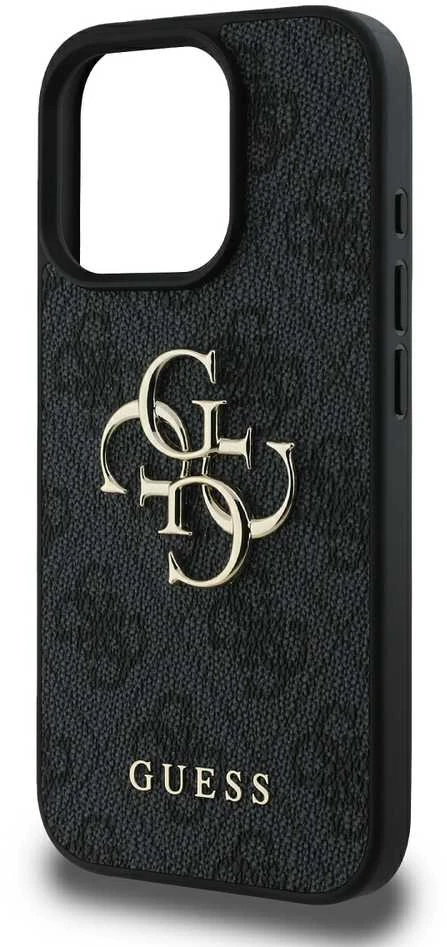 GUESS dėklas skirtas Apple iPhone 16 Pro Max GUHCP16X4GMGGR (4G PU Big Logo) juodos spalvos