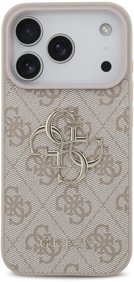 Dėklas Guess PU 4G Metal Logo Case for iPhone 18 Pro Rožinė