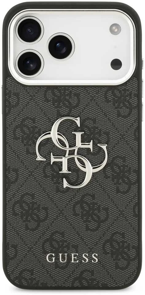 Dėklas GUESS case for IPHONE 17 Pro Max GUHCP17XP4G4SMCK (PU W/ Big 4G Classic Logo) sidabrinis juodas