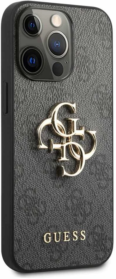 Apple iPhone 13 Pro Max 6,7″ Guess dėklas 4G Big Metal Logo GUHCP13X4GMGGR pilkas