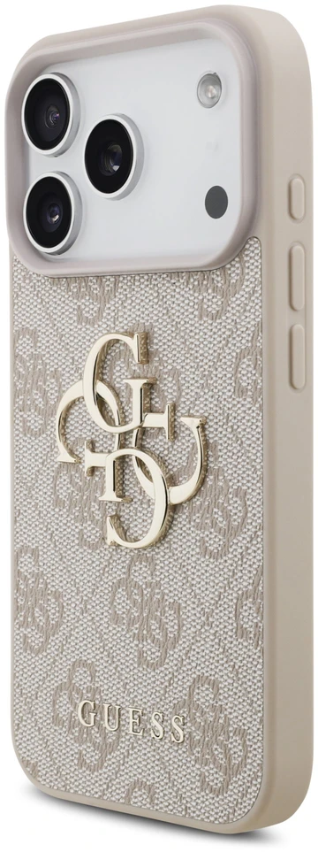 Dėklas Guess PU 4G Metal Logo Case for iPhone 18 Pro Rožinė