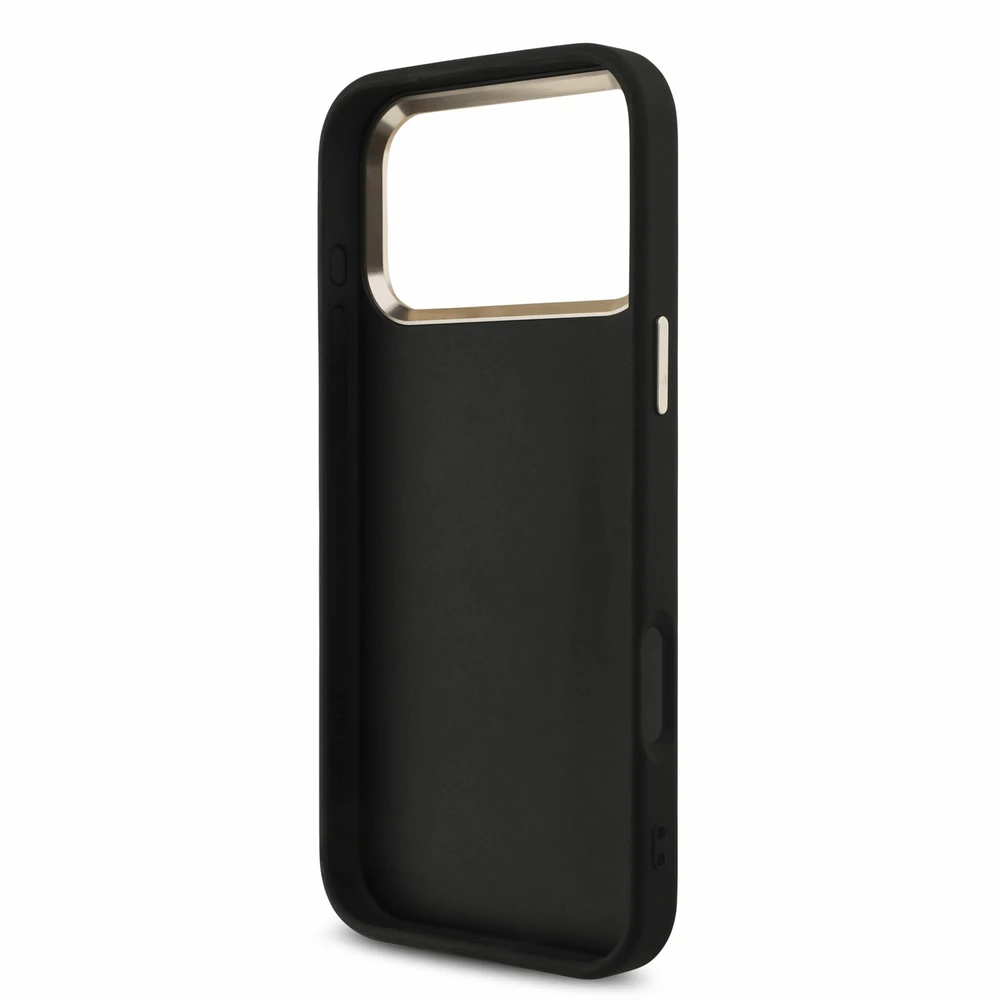 Dėklas Guess PU 4G Metal Logo Strap Case, skirta iPhone 18 Pro Max, juoda