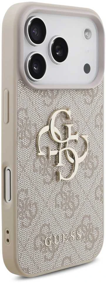 Guess 4G Strap 4G Classic Logo dėklas skirtas Apple iPhone 17 Pro rožinės spalvos