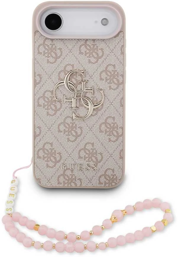 Dėklas Guess PU 4G Metal Logo Strap Case for Apple iPhone Air rožinės spalvos