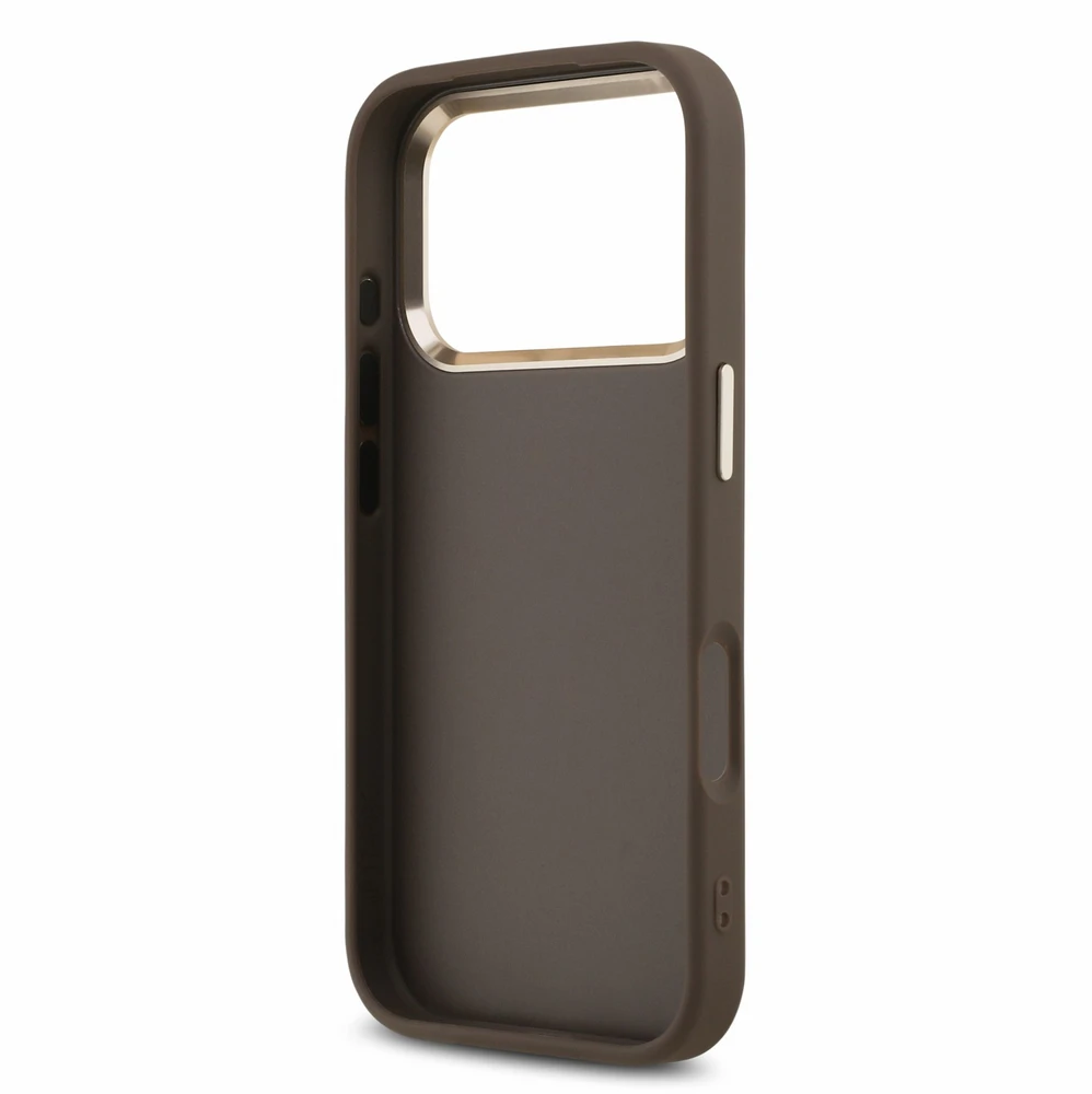 Dėklas Guess PU 4G Metal Logo Strap Case for iPhone 18 Pro Max Brown