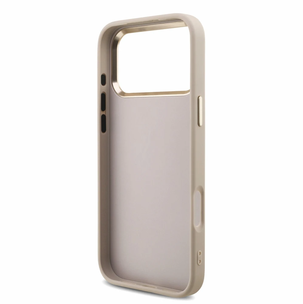 Guess PU 4G Metal Logo Dėklas su dirželiu, skirtas iPhone 18 Pro Max, Rožinė