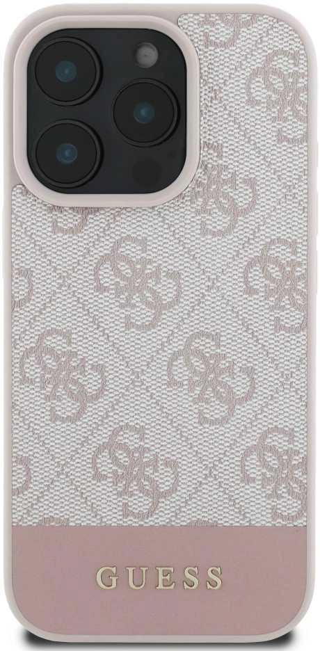 Guess 4G Bottom Stripe Apple iPhone 16 Pro Max – dėklas telefonui rožinės spalvos