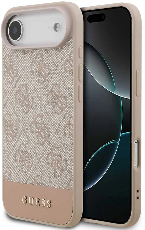 Guess PU 4G Stripe dėklas skirtas Apple iPhone Air Rožinė