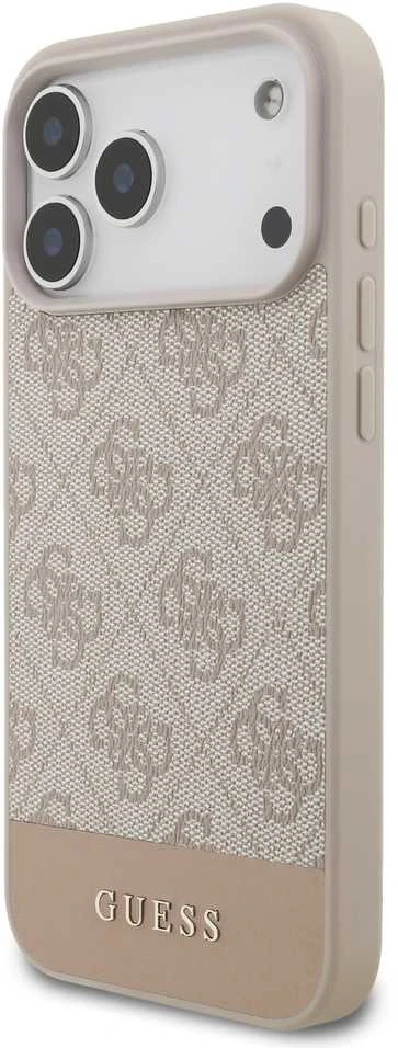 Guess PU 4G Stripe dėklas skirtas Apple iPhone 17 Pro Max Rožinė
