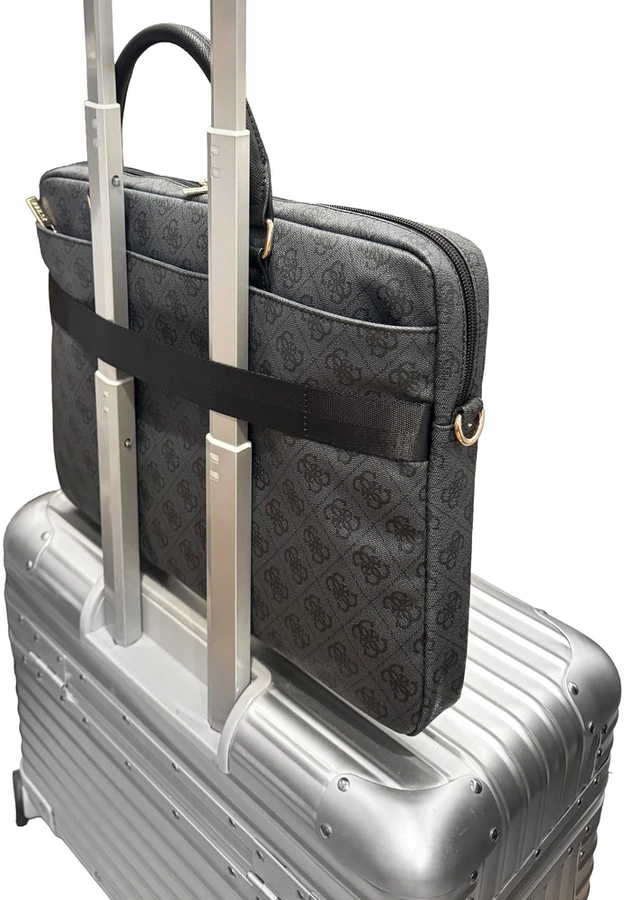 Guess PU 4G Stripe Metal Logo kompiuterio krepšys 14" juodas