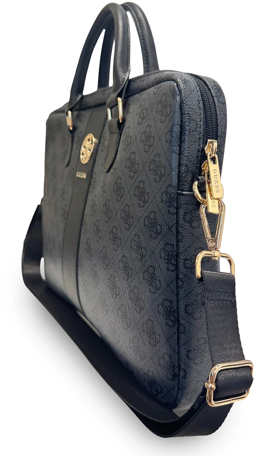 Guess PU 4G Stripe Metal Logo kompiuterio krepšys 14" juodas
