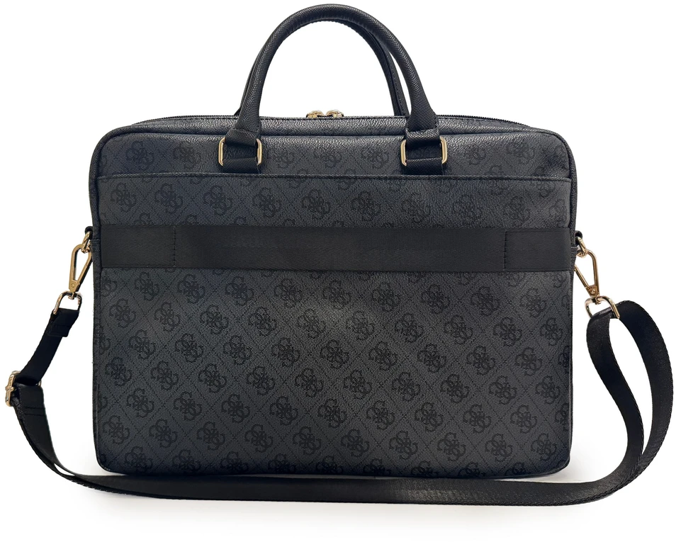 Guess PU 4G Stripe Metal Logo kompiuterio krepšys 14" juodas