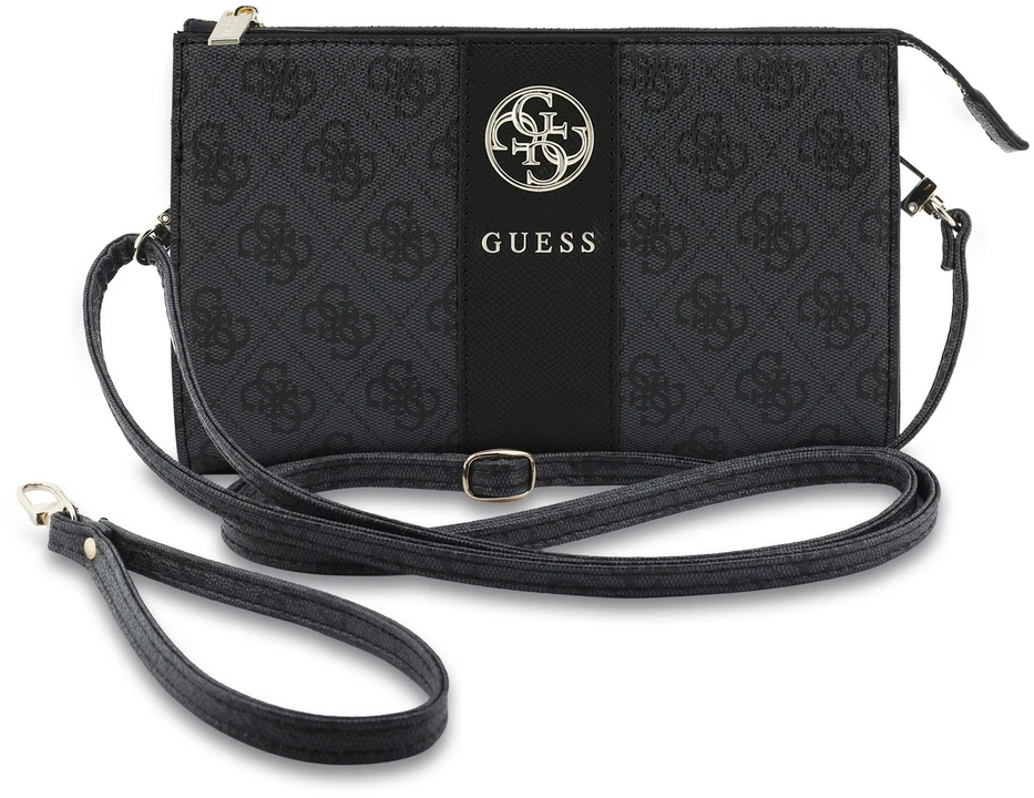 Torebka na telefon Guess 4G with Round 4G & Classic Logos Stripe juoda
