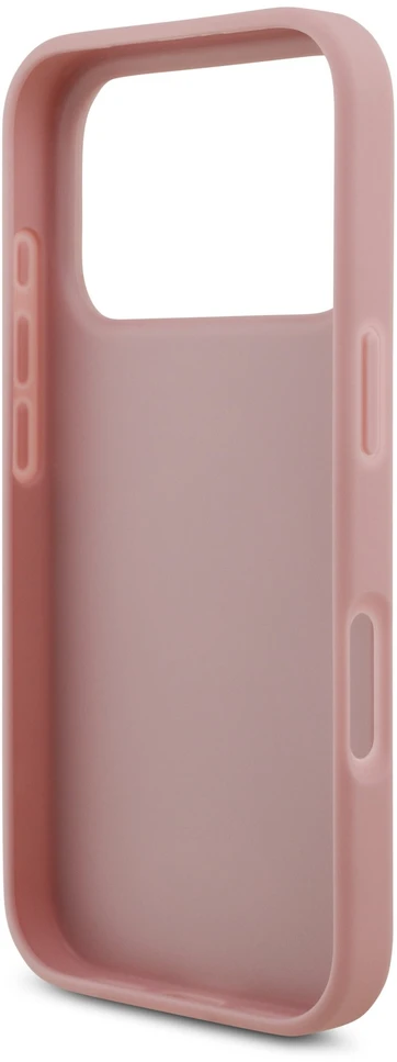 Dėklas Guess PU Fixed Glitter 4G Metal Logo Case for iPhone 18 Pro Rožinė