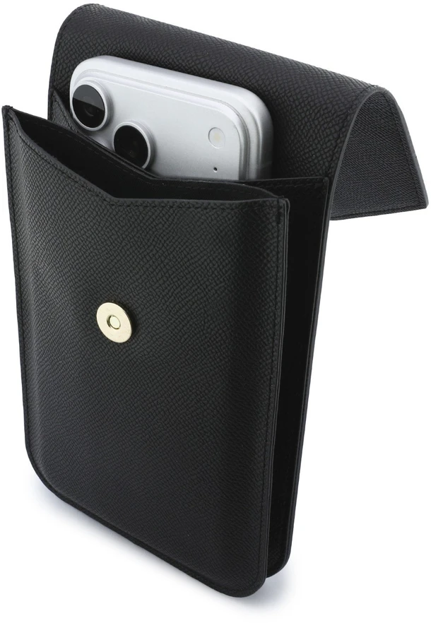 Dėklas Guess PU Grained 4G Metal Logo telefono krepšys, juodas