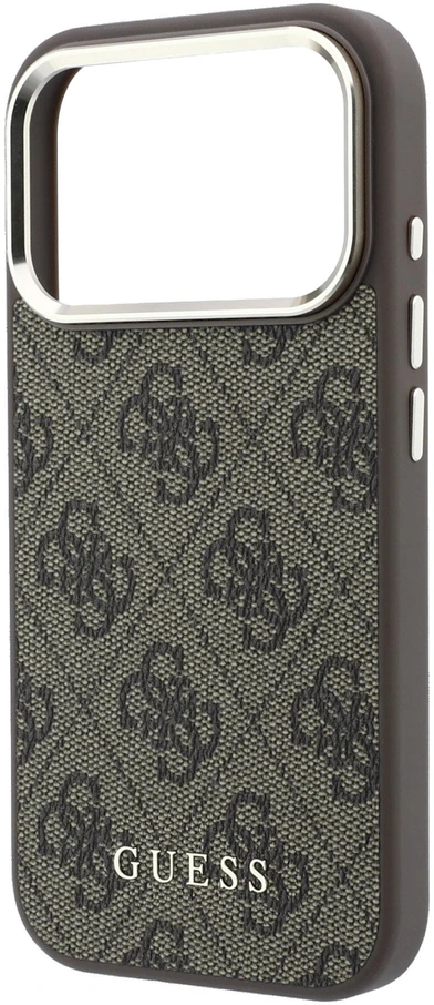 Dėklas Guess PU Leather 4G Gold Frame MagSafe Case for iPhone 18 Pro Max Brown