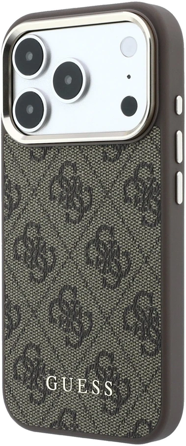 Dėklas Guess PU Leather 4G Gold Frame MagSafe Case for iPhone 18 Pro Max Brown