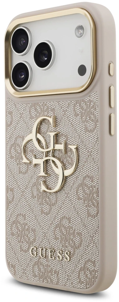 Dėklas Guess 4G Big 4G Classic Logo skirtas iPhone 18 / iPhone 17 Pro pink auksinis