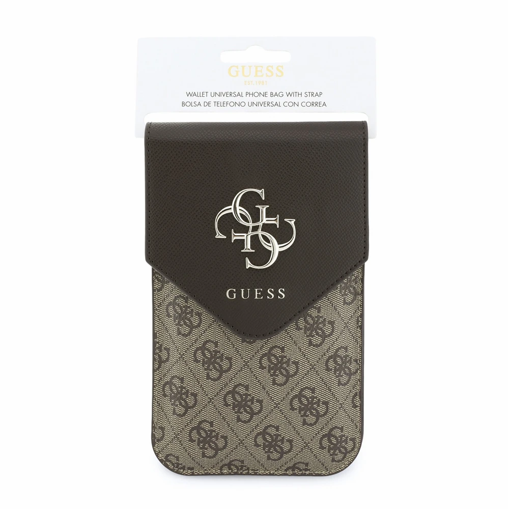 Dėklas Phone bag Guess Graines 4G & Classic Logos ruda