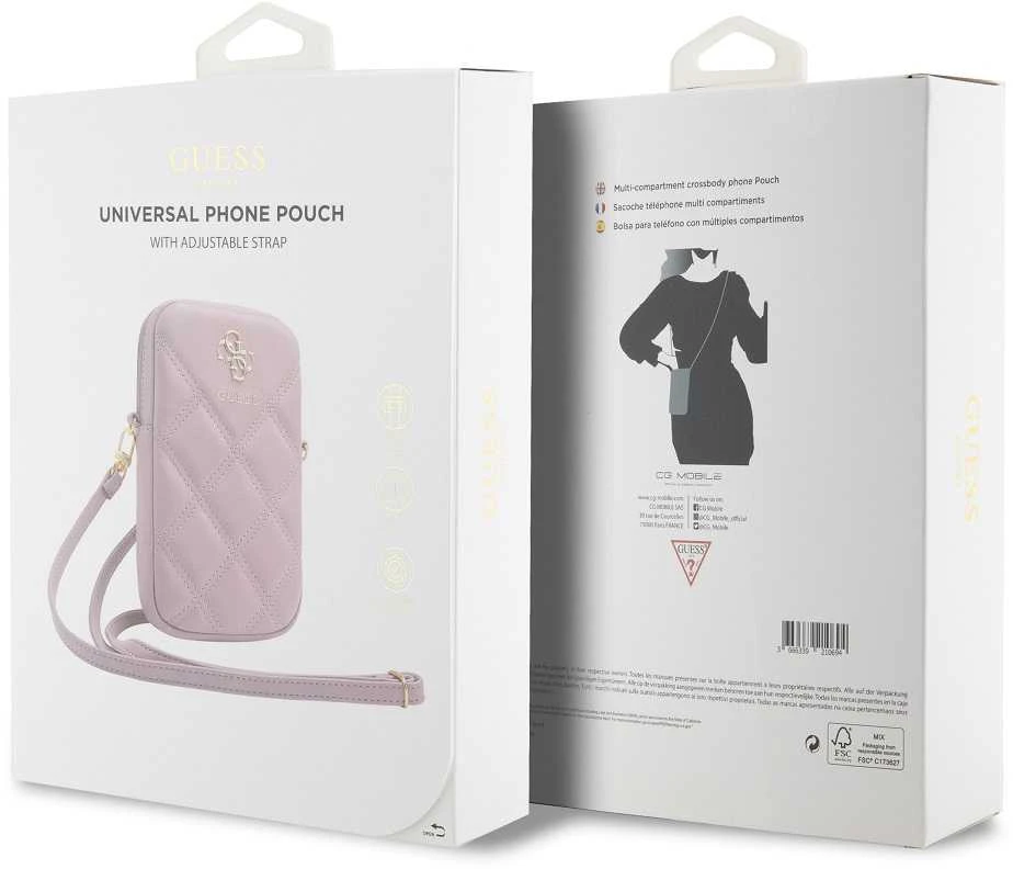 Guess krepšys su užtrauktuku Quilted 4G (GUWBZPSQSSGP) rožinės spalvos