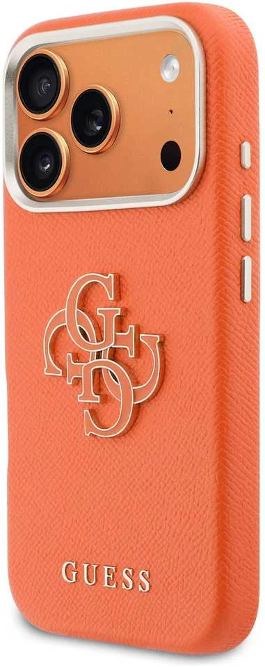 GUESS dėklas IPHONE 17 Pro GUHCP17L5PS4RGGO (PU FW Resin Logo) oranžinis