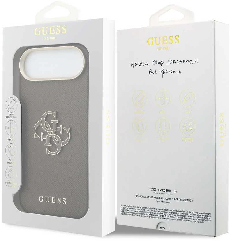 Guess PU Resin Logo dėklas skirtas Apple iPhone Air Brown