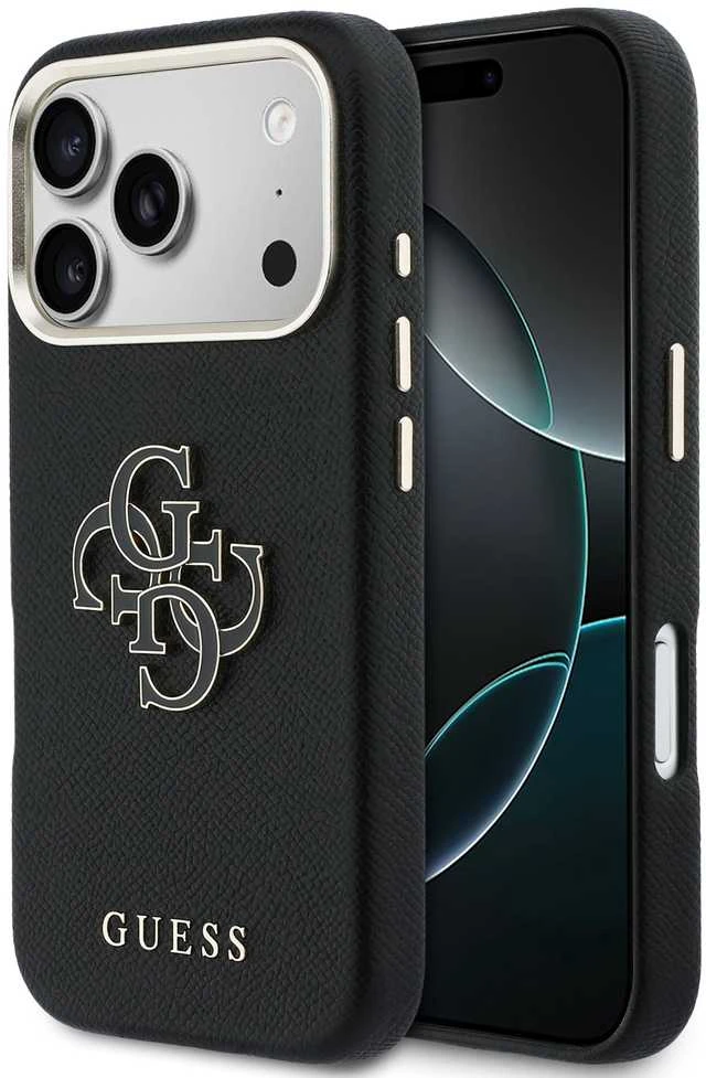 Dėklas GUESS case for IPHONE 17 Pro Max GUHCP17X5PS4RGGK (PU FW Resin Logo) juodas