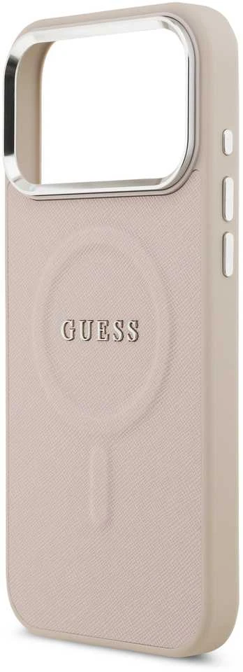 Guess PU Saffiano MagSafe dėklas skirtas Apple iPhone 17 Pro Max rožinės spalvoa