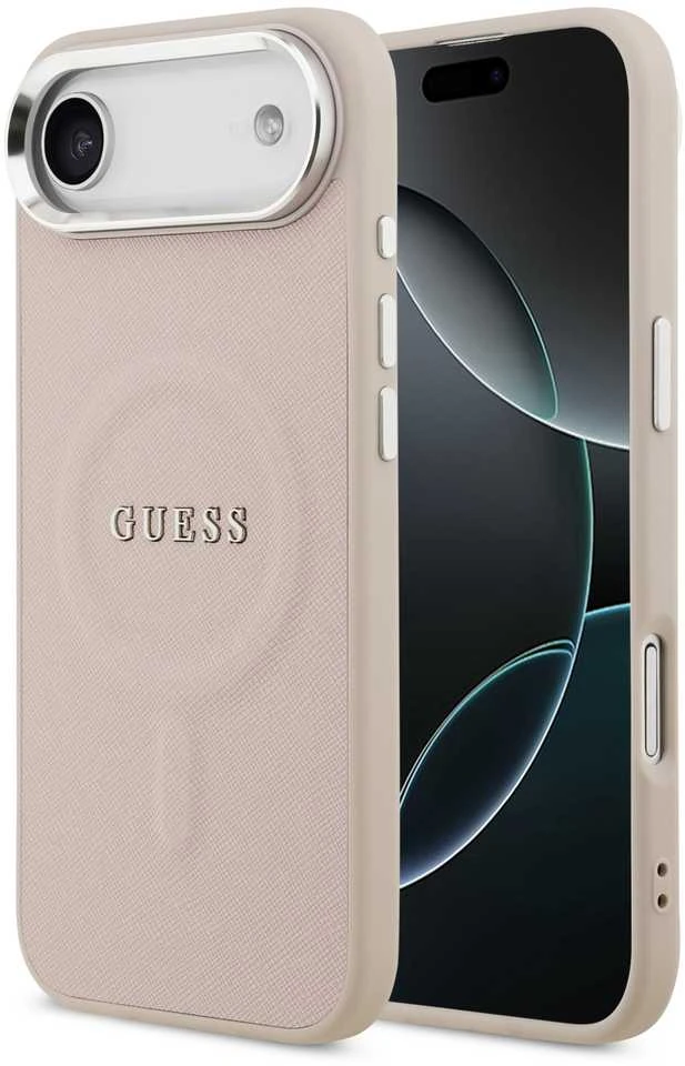 Guess PU Saffiano MagSafe dėklas skirtas Apple iPhone Air rožinės spalvos