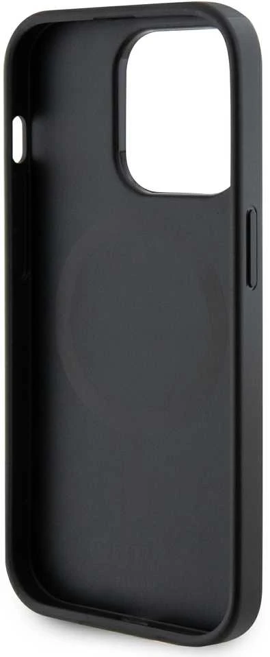 Guess PU Saffiano MagSafe dėklas skirtas Apple iPhone 15 Pro Max juodos spalvos