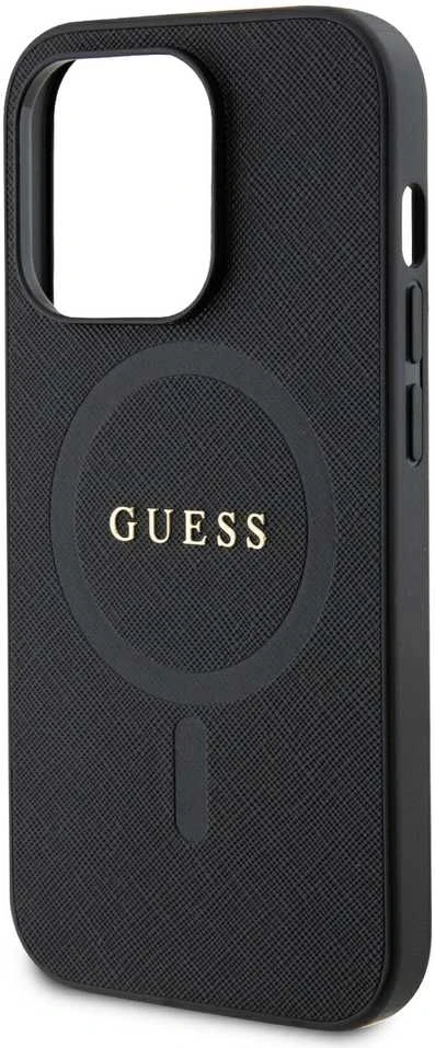 Guess PU Saffiano MagSafe dėklas skirtas Apple iPhone 15 Pro Max juodos spalvos
