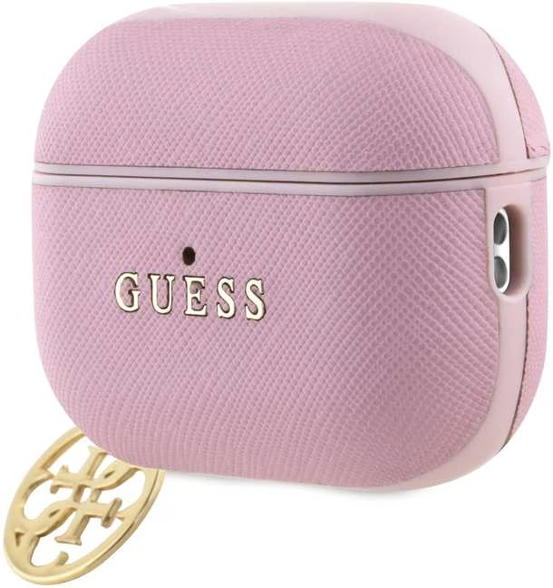Guess Saffiano 4G Charm dėklas skirtas AirPods Pro 2 Rožinė