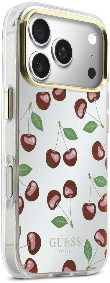 Guess TPU Glitter Cherry MagSafe dėklas skirtas iPhone 17 Pro