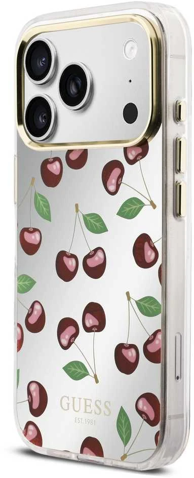 Guess TPU Glitter Cherry MagSafe dėklas skirtas iPhone 17 Pro