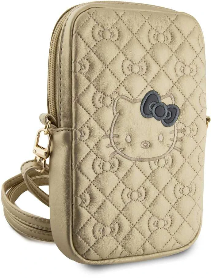 Hello Kitty Bag HKPBPEKHBPD aukso spalvos Quilted Bows Strap