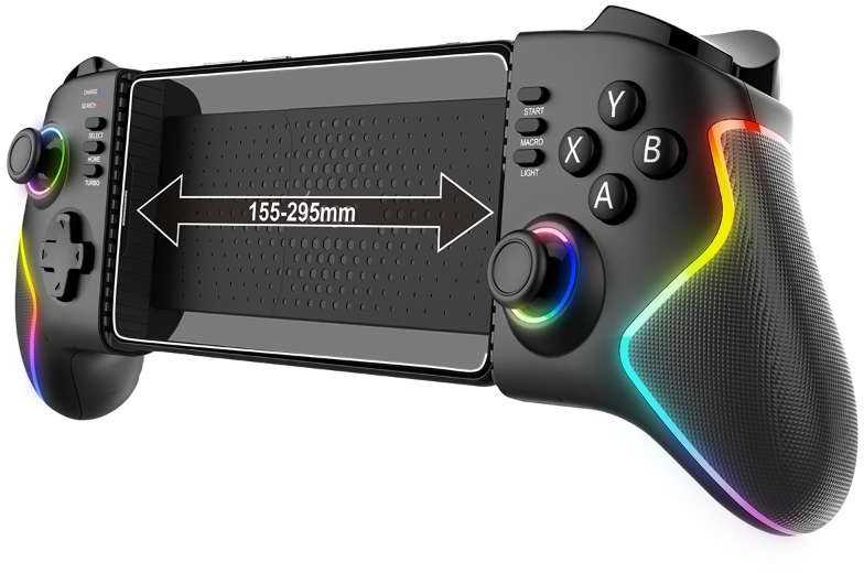 „iPega 9122“ belaidis tempimo RGB žaidimų pultas, skirtas „Android“ / „iOS“ / „PS3“ / „PS4“ / „PC“, juodas