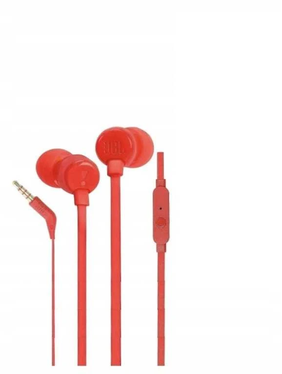 Į ausis įkišamos ausinės su mikrofonu JBL Tune T160, Raudonos