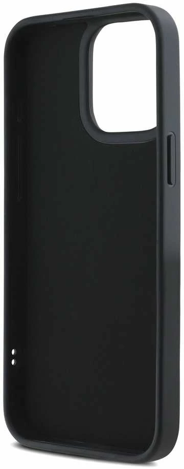 Karl Lagerfeld 3D Rubber Glitter Logo Apple iPhone 15 Pro Max dėklas telefonui juodos spalvos