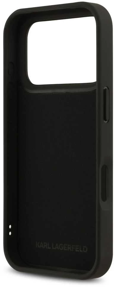 Karl Lagerfeld 3D Rubber Karl and Choupette dėklas skirtas Apple iPhone 17 Pro juodos spalvos